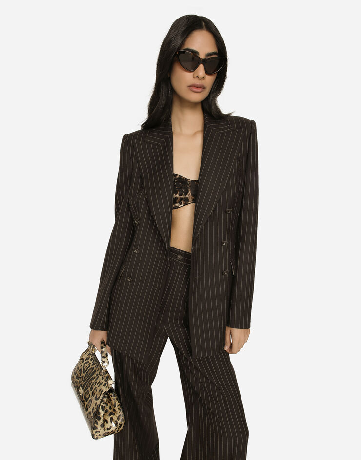 Dolce&Gabbana Double-breasted pinstripe wool Turlington jacket Multicolor F29QFTFR2ZT