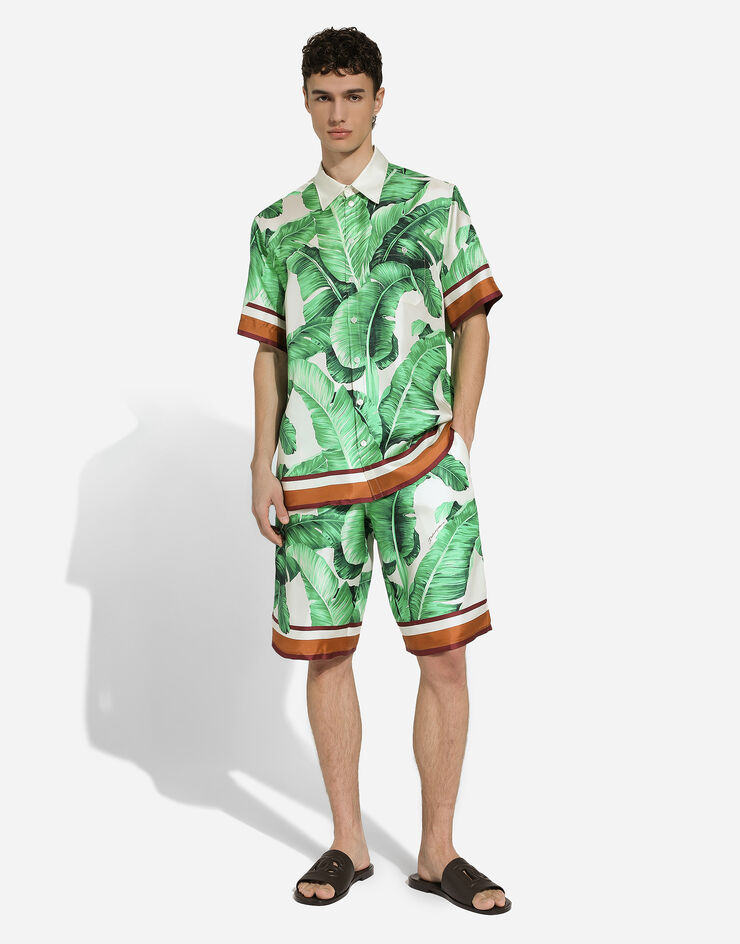 Dolce & Gabbana Banana-tree-print silk shorts Stampa GV37ATHI1P5