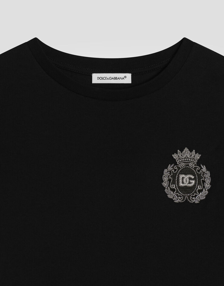 Dolce & Gabbana Jersey T-shirt with patch Black L4JTHUG7O6O