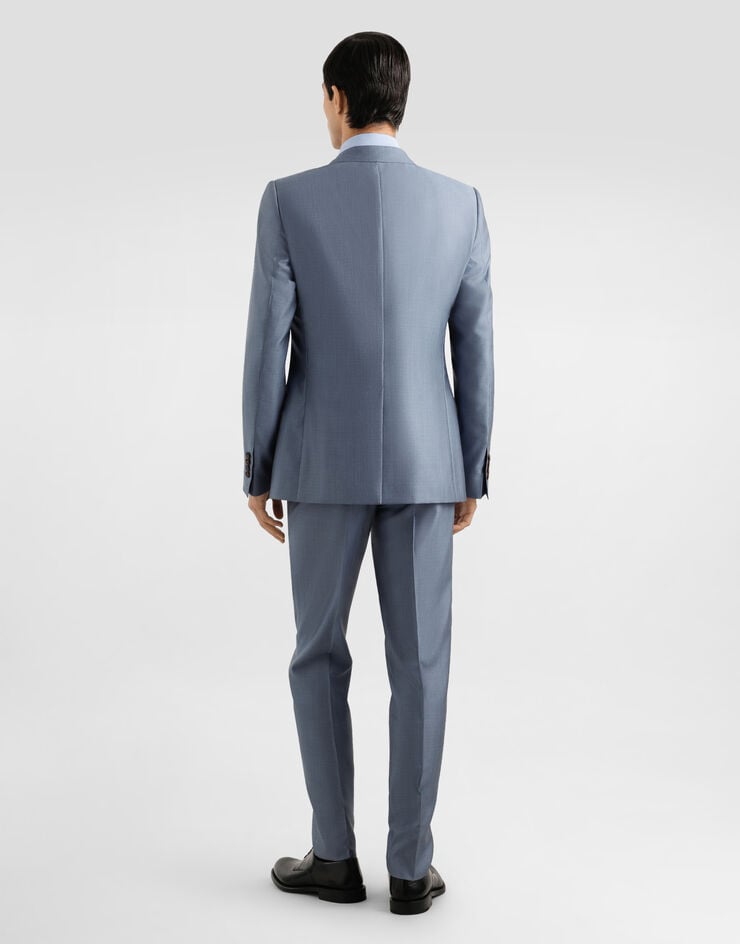 Dolce & Gabbana Single-breasted wool and silk  suit Azure GK0RMTGJ725