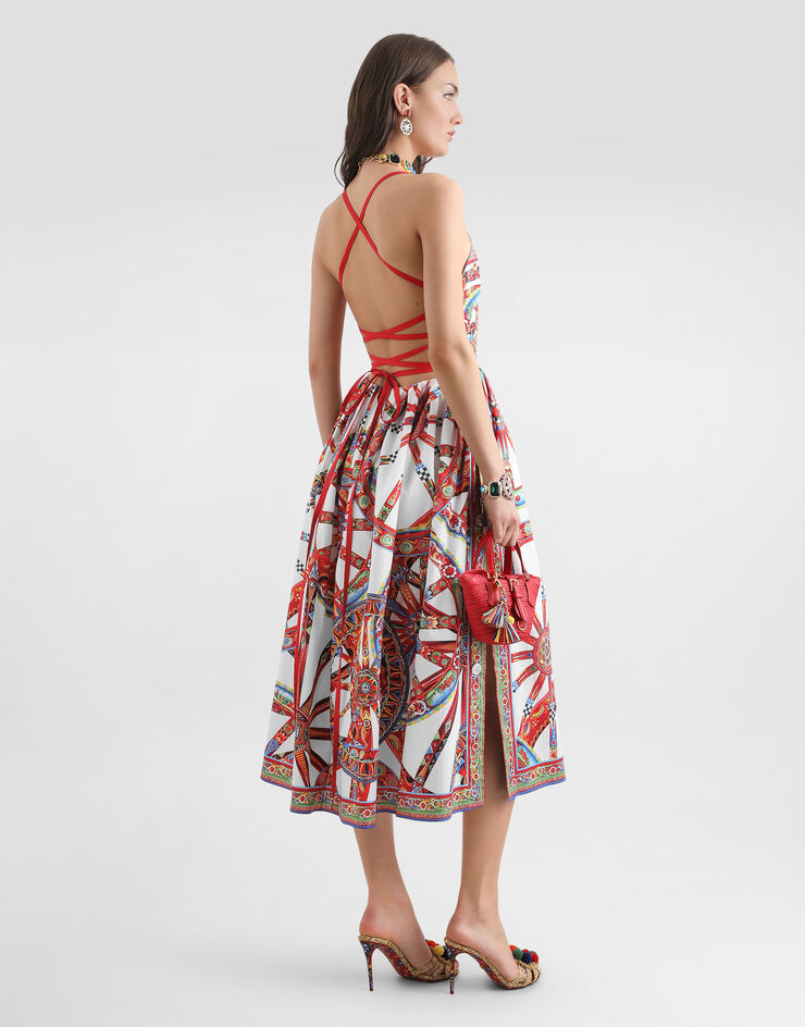 Dolce & Gabbana Carretto-print poplin short dress Multicolor F615VTGDDTE
