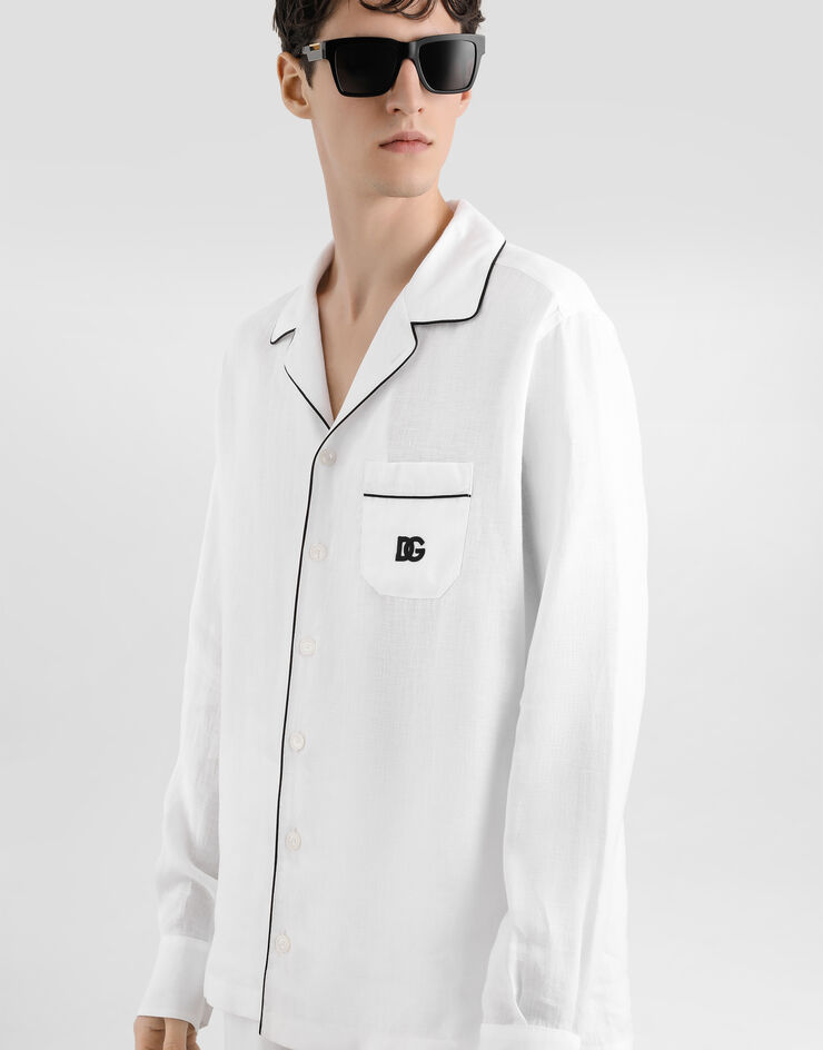 Dolce & Gabbana Linen vanity shirt White G5IF1ZGJ765
