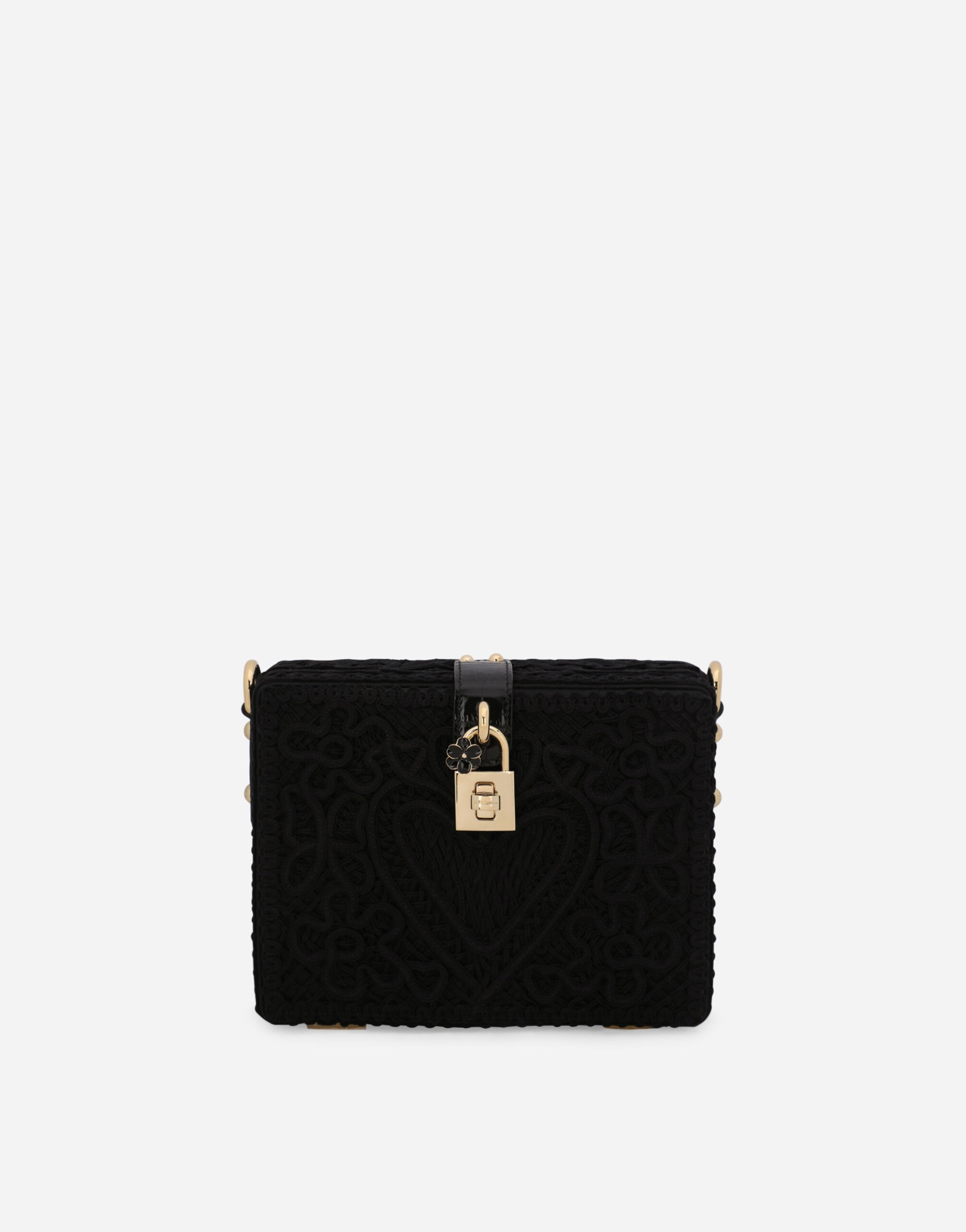 Dolce & Gabbana Tasche Dolce Box aus Kordelspitze Black BB7625AU640