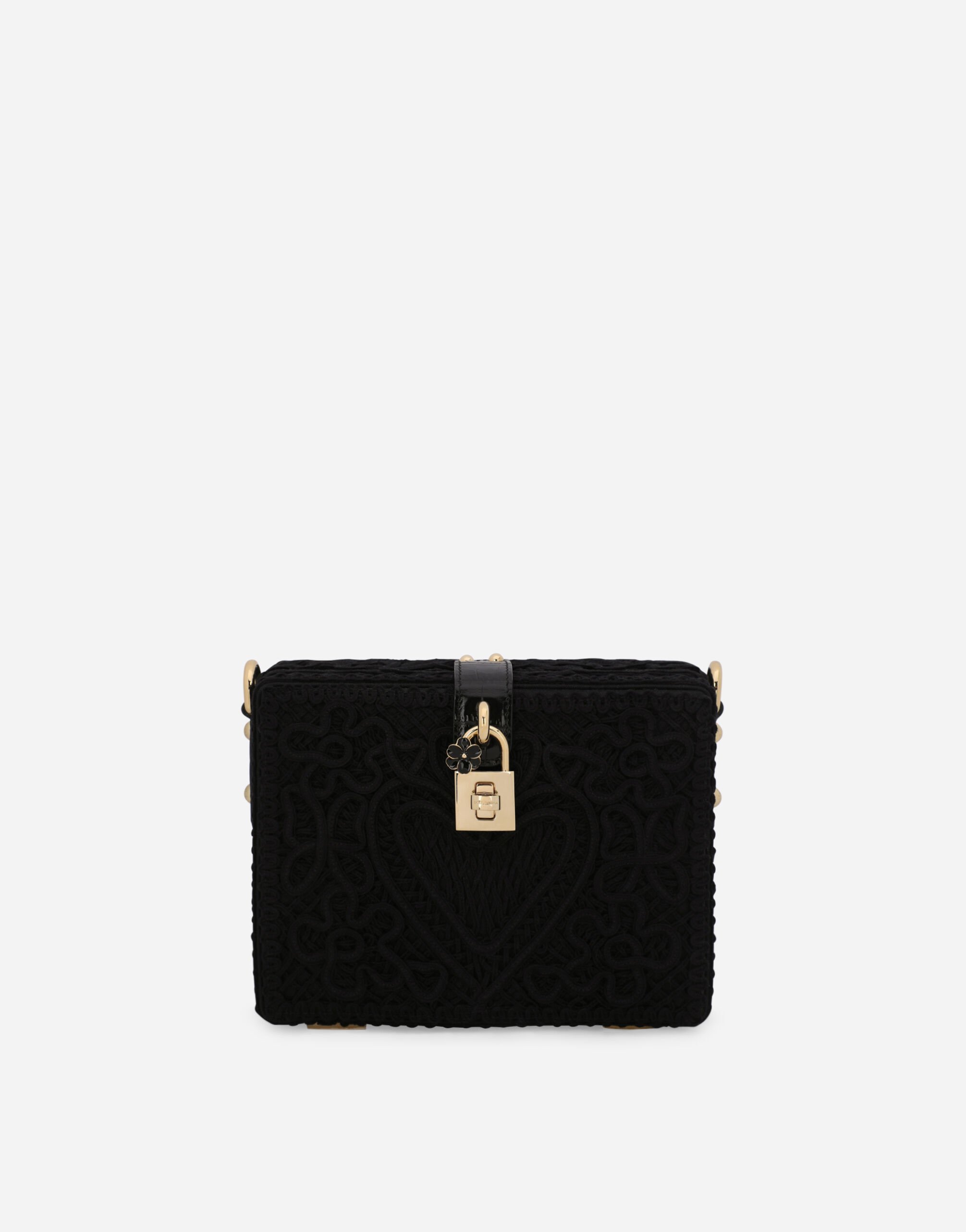 Dolce & Gabbana Bolso Dolce Box con bordado cordonetto Negro BB7625AU640