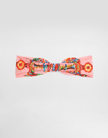 Dolce & Gabbana Carretto-print poplin headband Multicolor LB5H81FI5O1