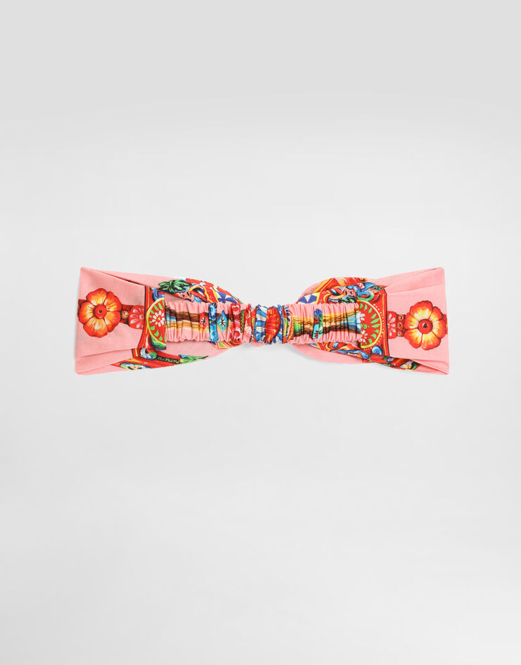 Dolce & Gabbana Carretto-print poplin headband Multicolor LB5H81FI5O1