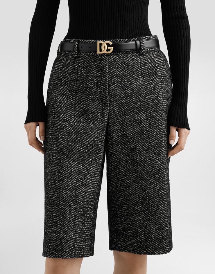 Dolce & Gabbana Calfskin belt with DG logo Black BE1447AW576