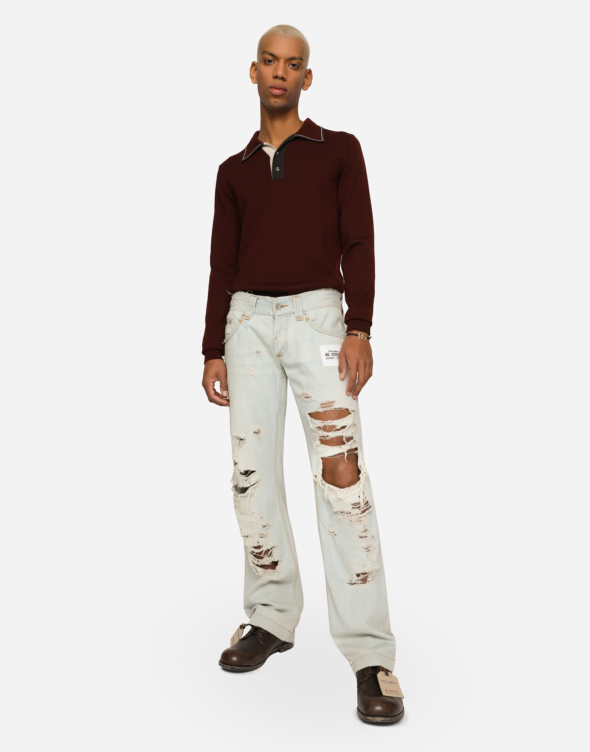 【DOLCE&GABBANA】コードブレスレット ラージDGロゴ 2色展開 マルチカラーのメンズ コードブレスレット ラージDGロゴ