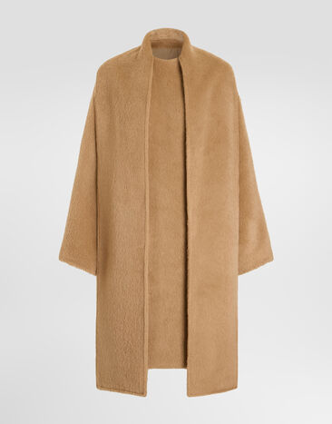 Dolce & Gabbana Abrigo en velour de alpaca Beige F0W7ZTHU2BW