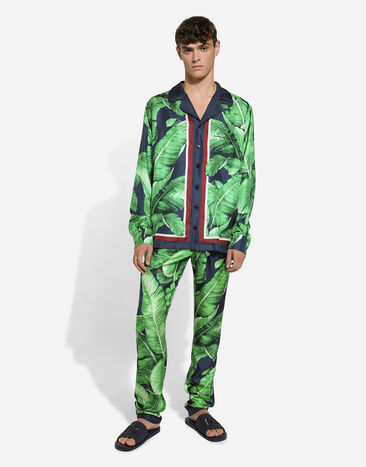 Dolce & Gabbana Pyjamahose aus Seide Bananenbaum-Print Print GVCRATHI1QB