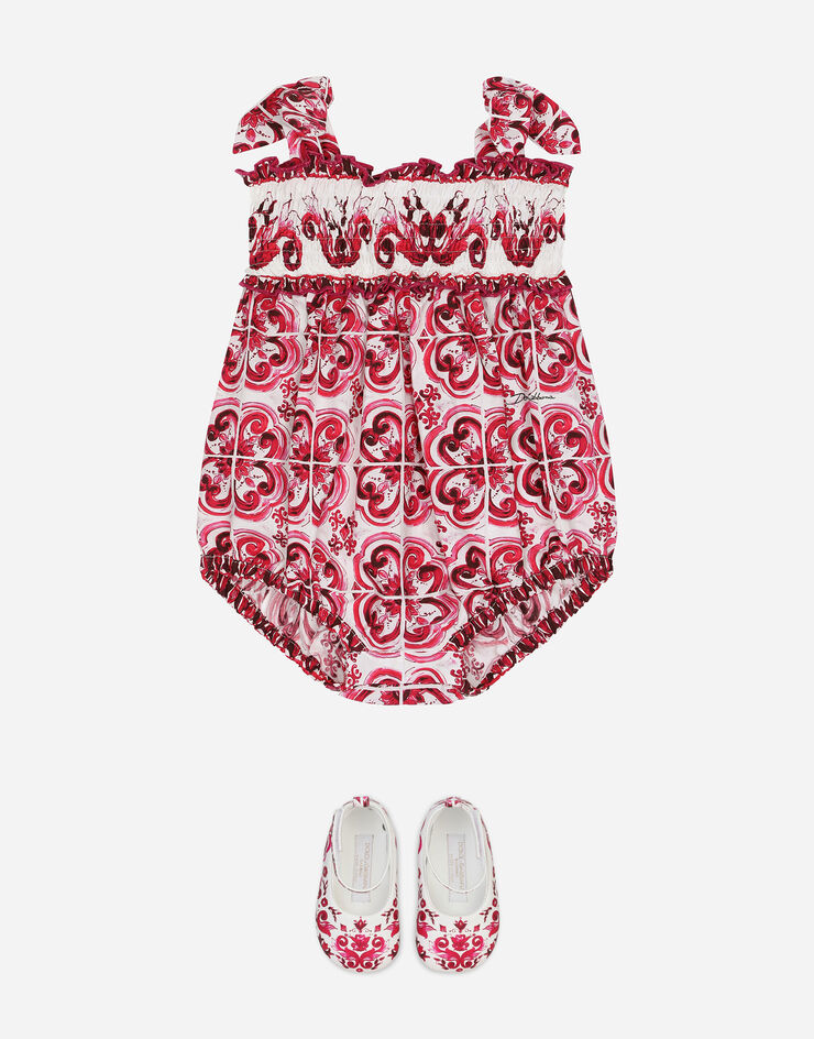 DolceGabbanaSpa Majolica-print poplin romper suit Multicolor L21O84G7EX8