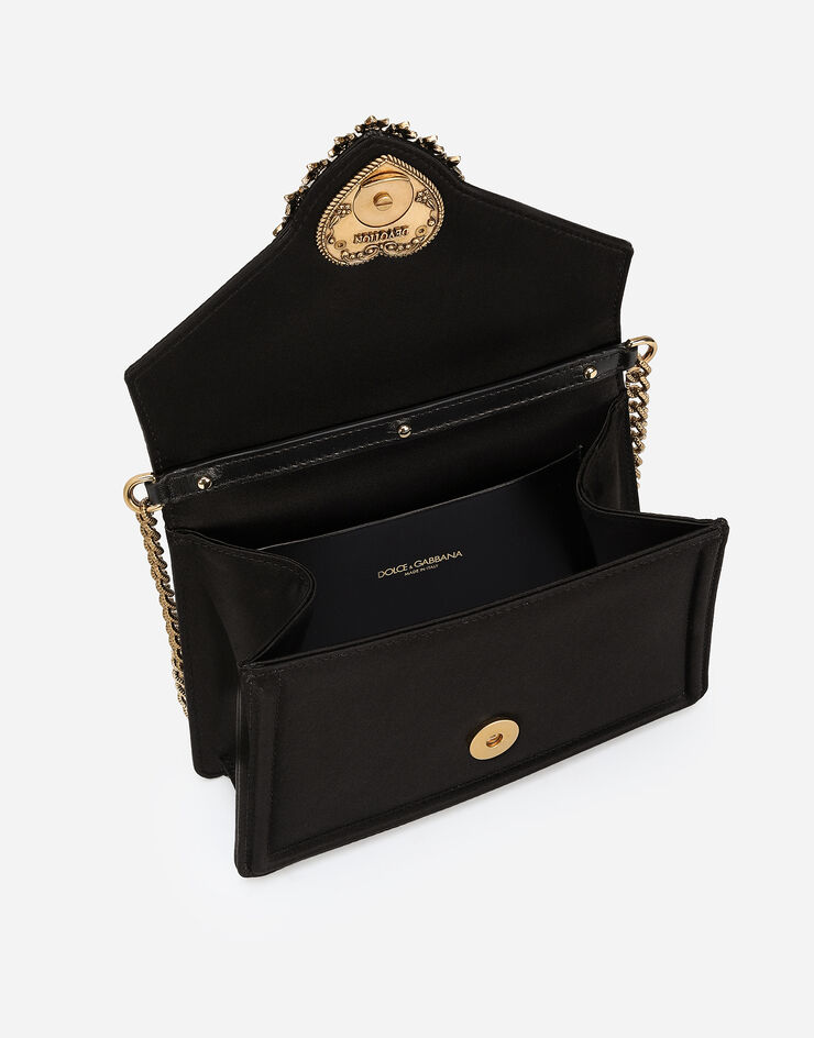 Dolce & Gabbana حقيبة ديفوشن صغيرة من الساتان أسود BB6711A7630