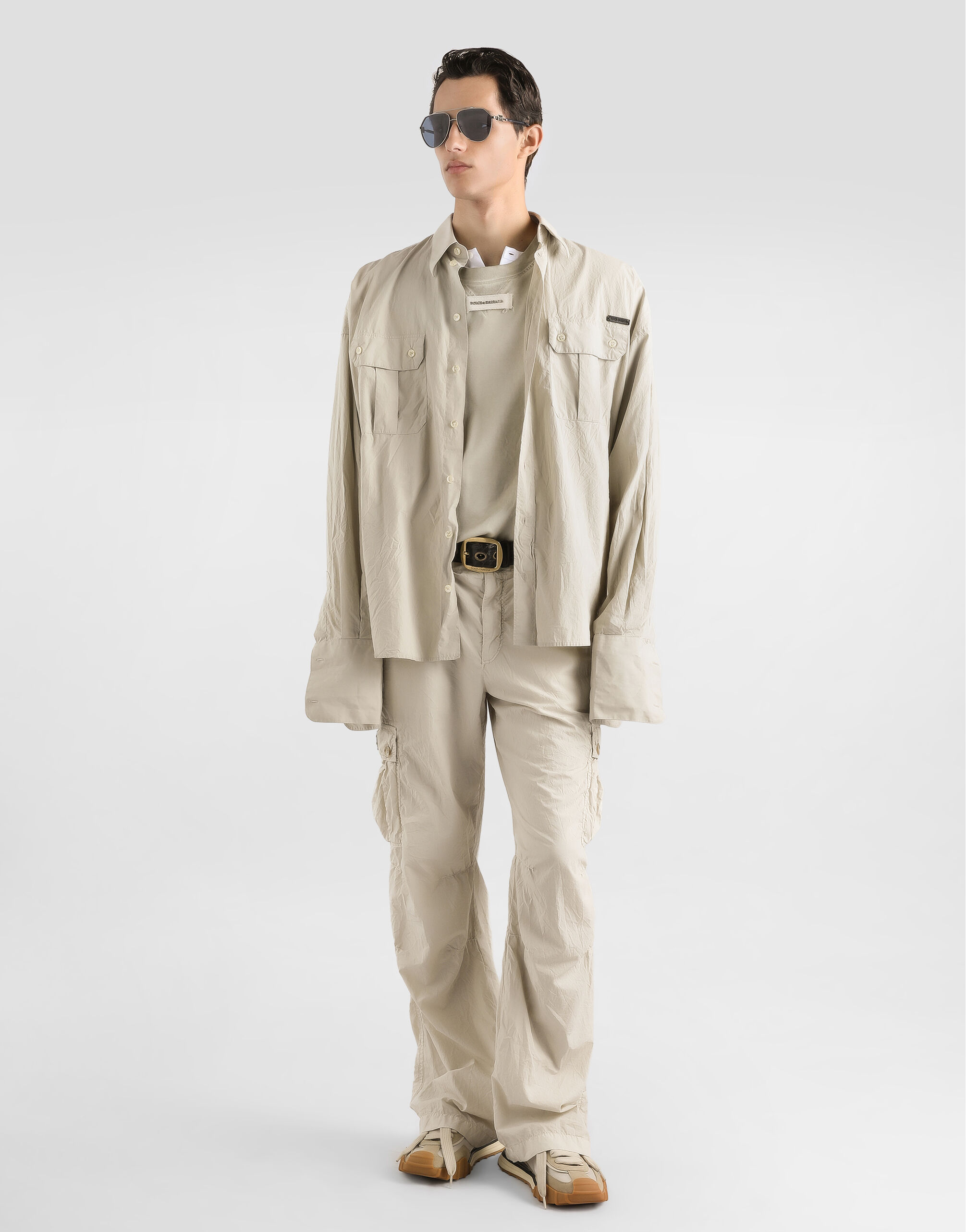 Poplin trousers in Beige for Men | Dolce&Gabbana® US