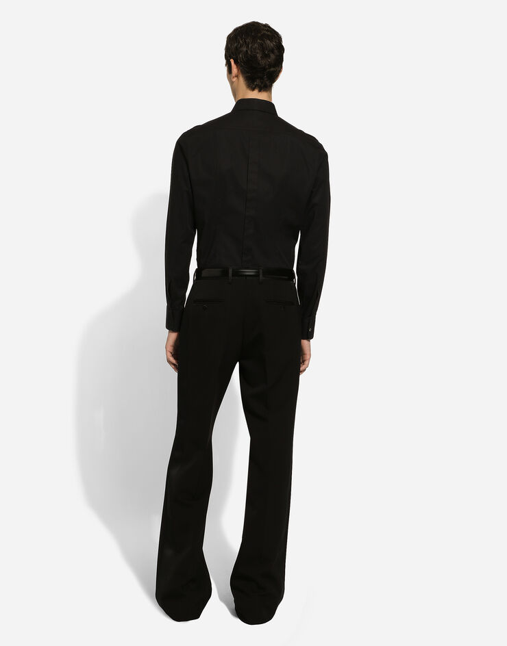 Dolce & Gabbana Straight-leg wool tuxedo pants Black GVRZHTFU21E