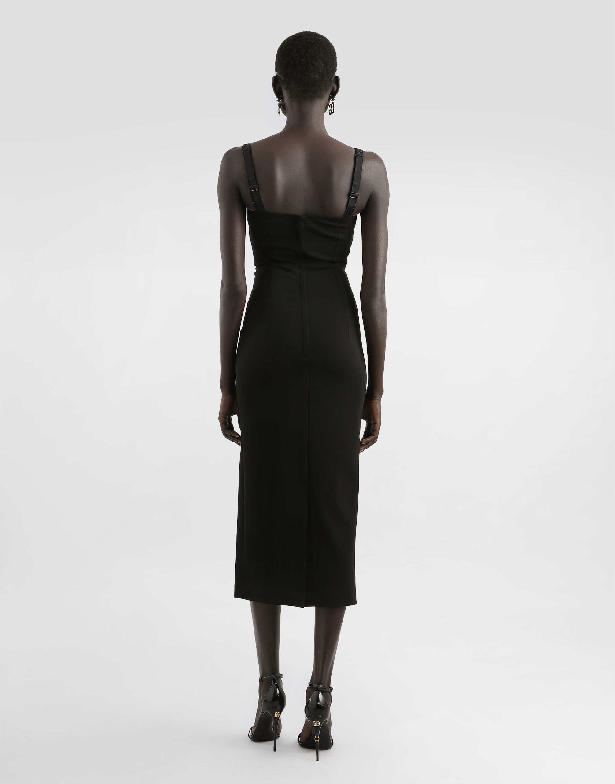 Jersey Milano rib sheath dress in Black for Women | Dolce&Gabbana® US