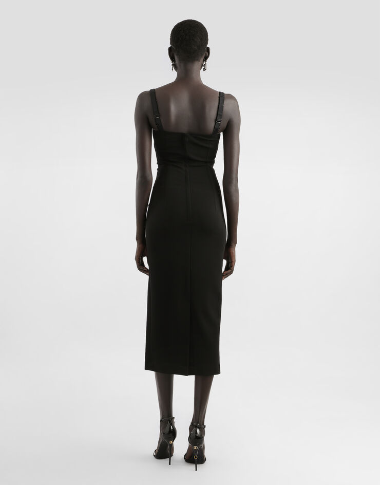 Dolce & Gabbana Jersey Milano rib sheath dress Black F6ARTTFUGN7
