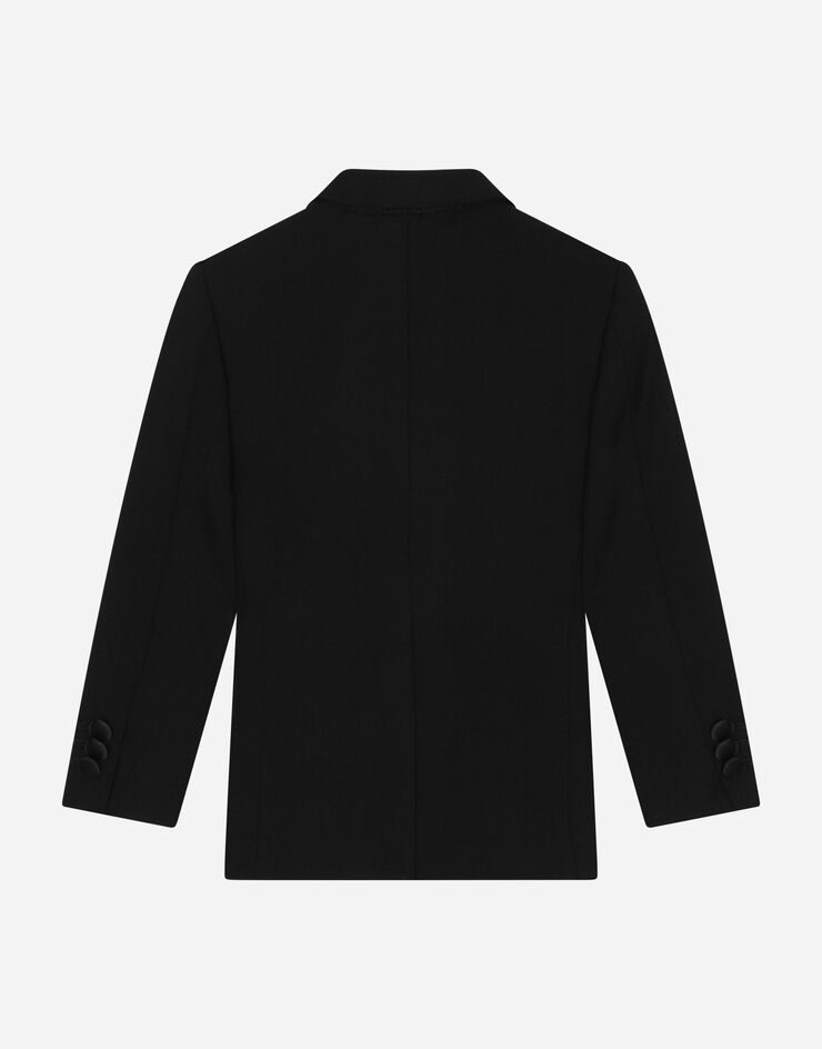 Dolce & Gabbana Однобортный пиджак-смокинг с фирменной пластинкой черный L41J71G7I8V