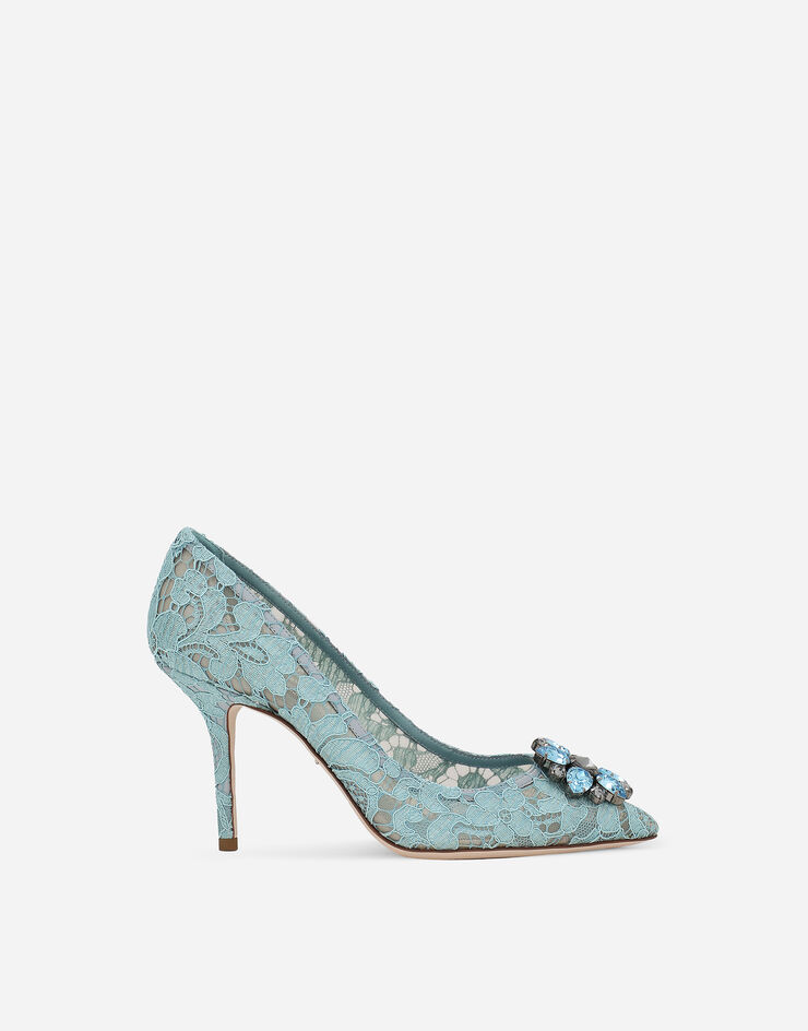 Dolce & Gabbana Pump in Taormina lace with crystals Azure CD0101AL198