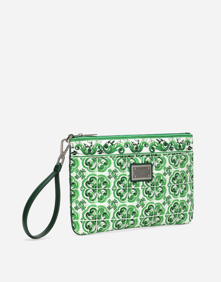 Dolce & Gabbana Pochette en toile à imprimé majoliques Imprimé BP3294AO667