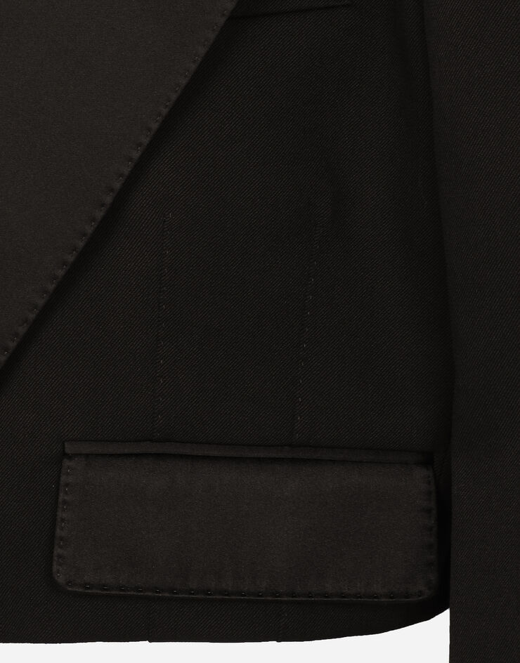 Dolce & Gabbana Жакет-смокинг спенсер из шерстяного габардина черный F26X5TFU28J