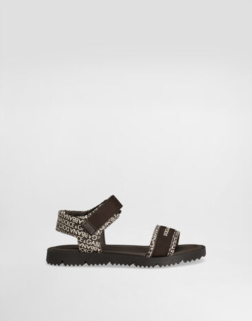 Dolce & Gabbana Calfskin sandals with Dolce&Gabbana logo print Multicolor D11285A4801