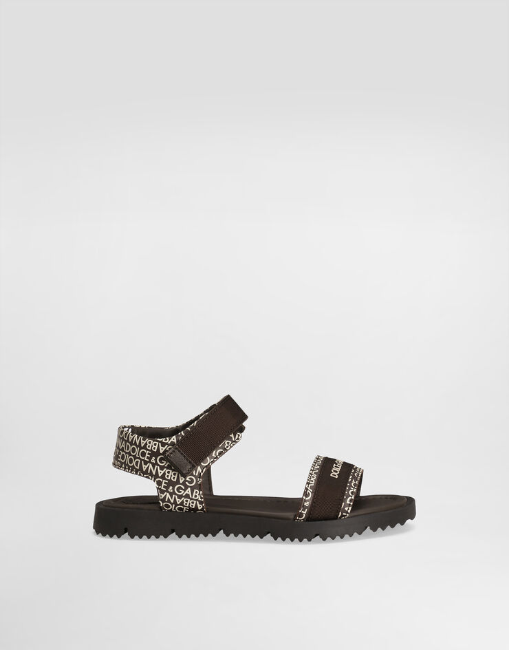 Dolce & Gabbana Sandales en cuir de veau avec logo Dolce&Gabbana imprimé  Brown DA5207AX182