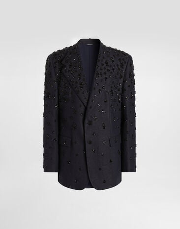 Dolce & Gabbana Single-breasted embroidered jacket Multicolor G2VO1ZGK281
