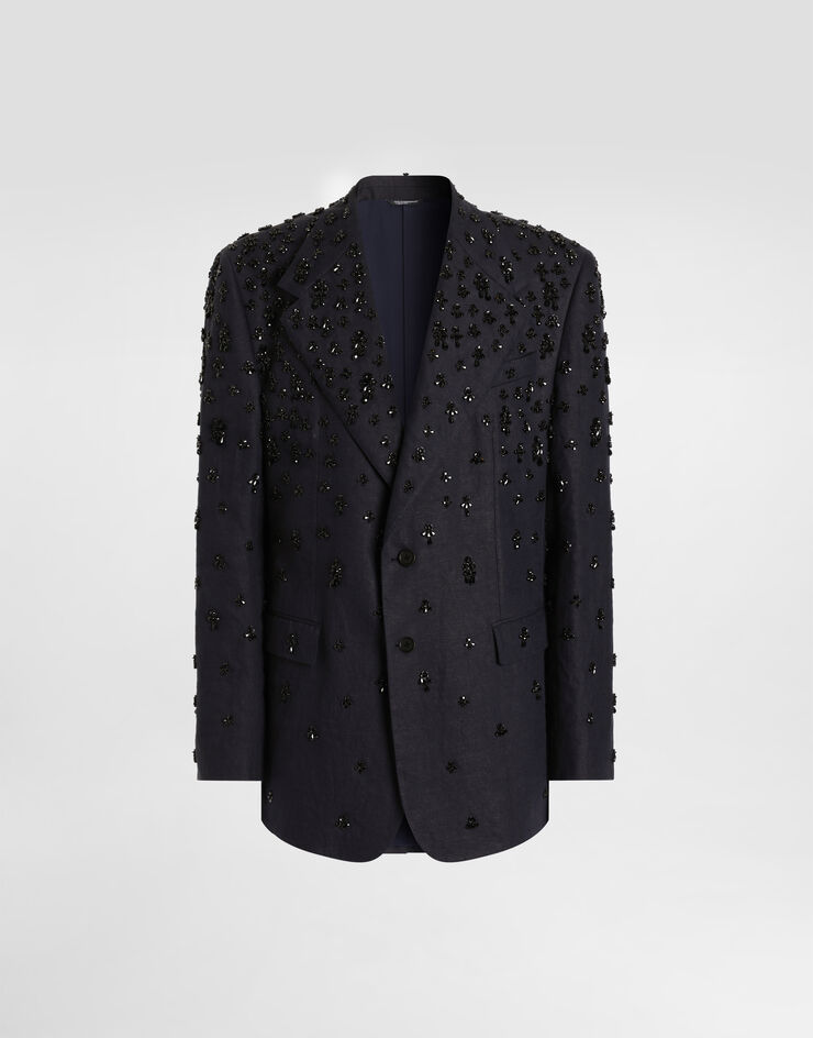 Dolce & Gabbana Single-breasted embroidered jacket Multicolor G2VO1ZGK281