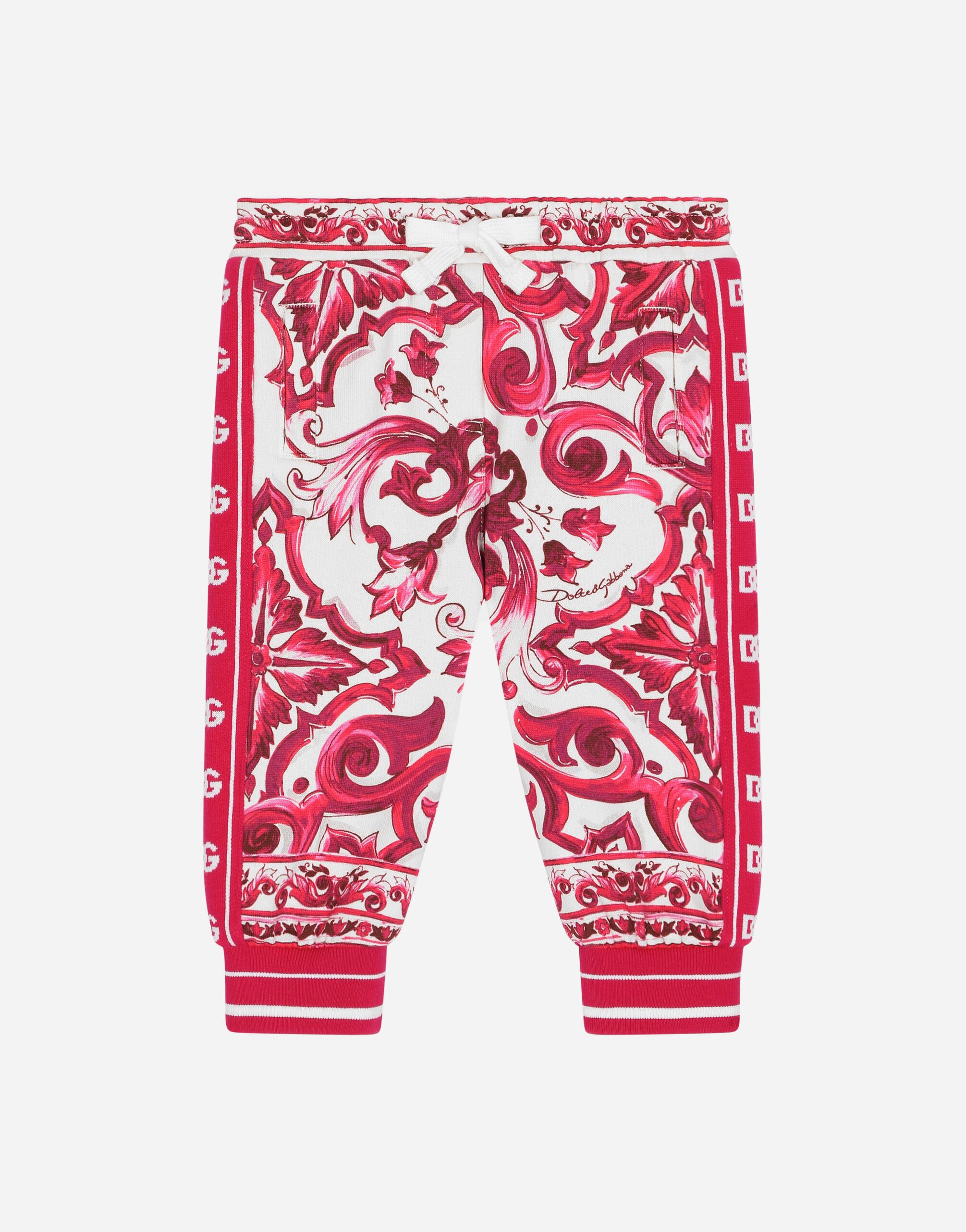 Dolce & Gabbana Pantalon de jogging en jersey à imprimé majoliques Imprimé L23Q24G7K6S