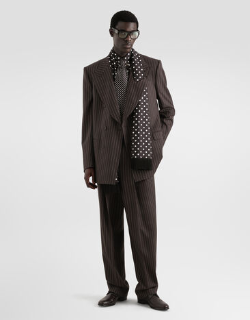 Dolce & Gabbana Polka dot-print silk twill gold shirt Multicolor G5PD7TIS14C