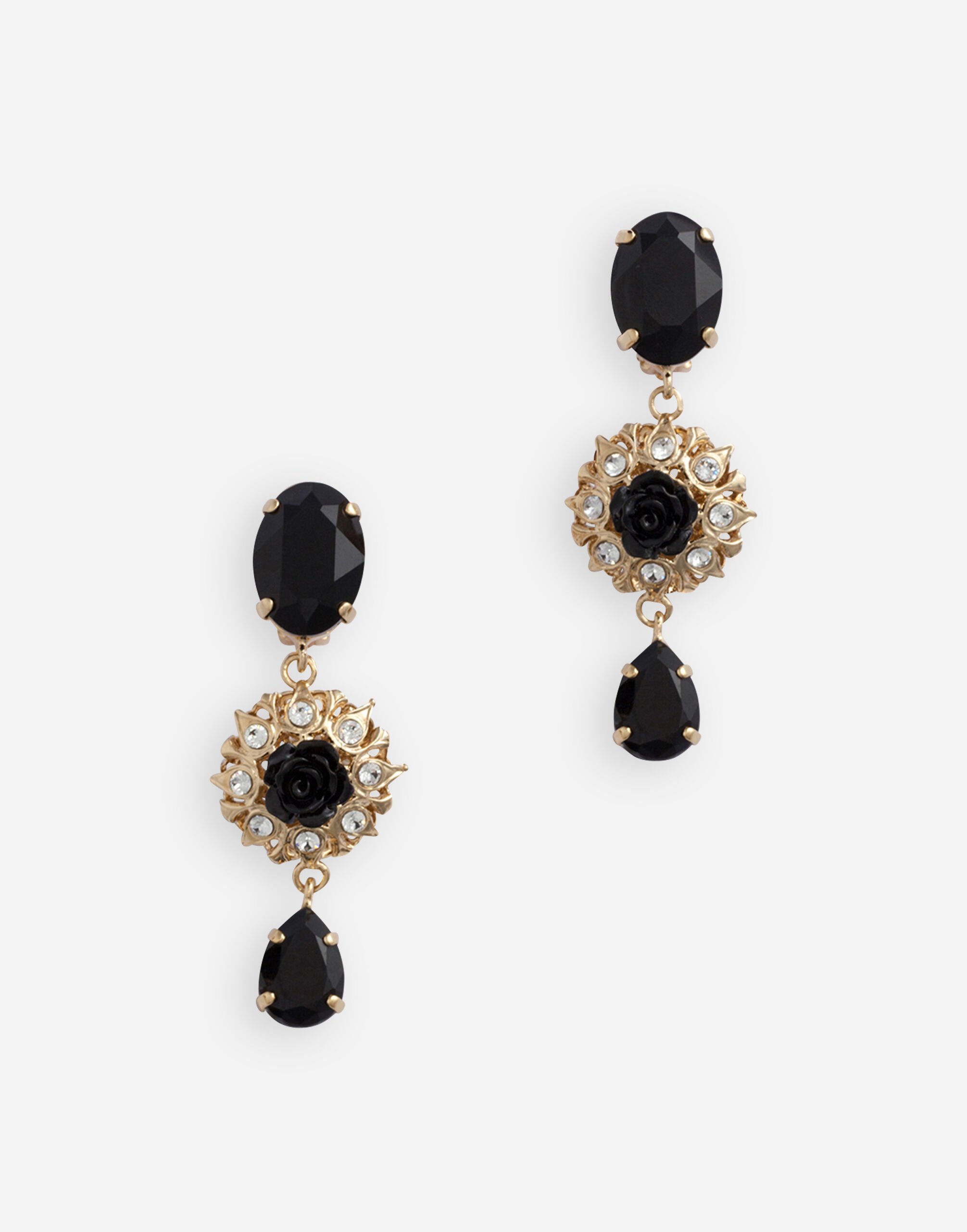 Dolce and gabbana black earrings discount