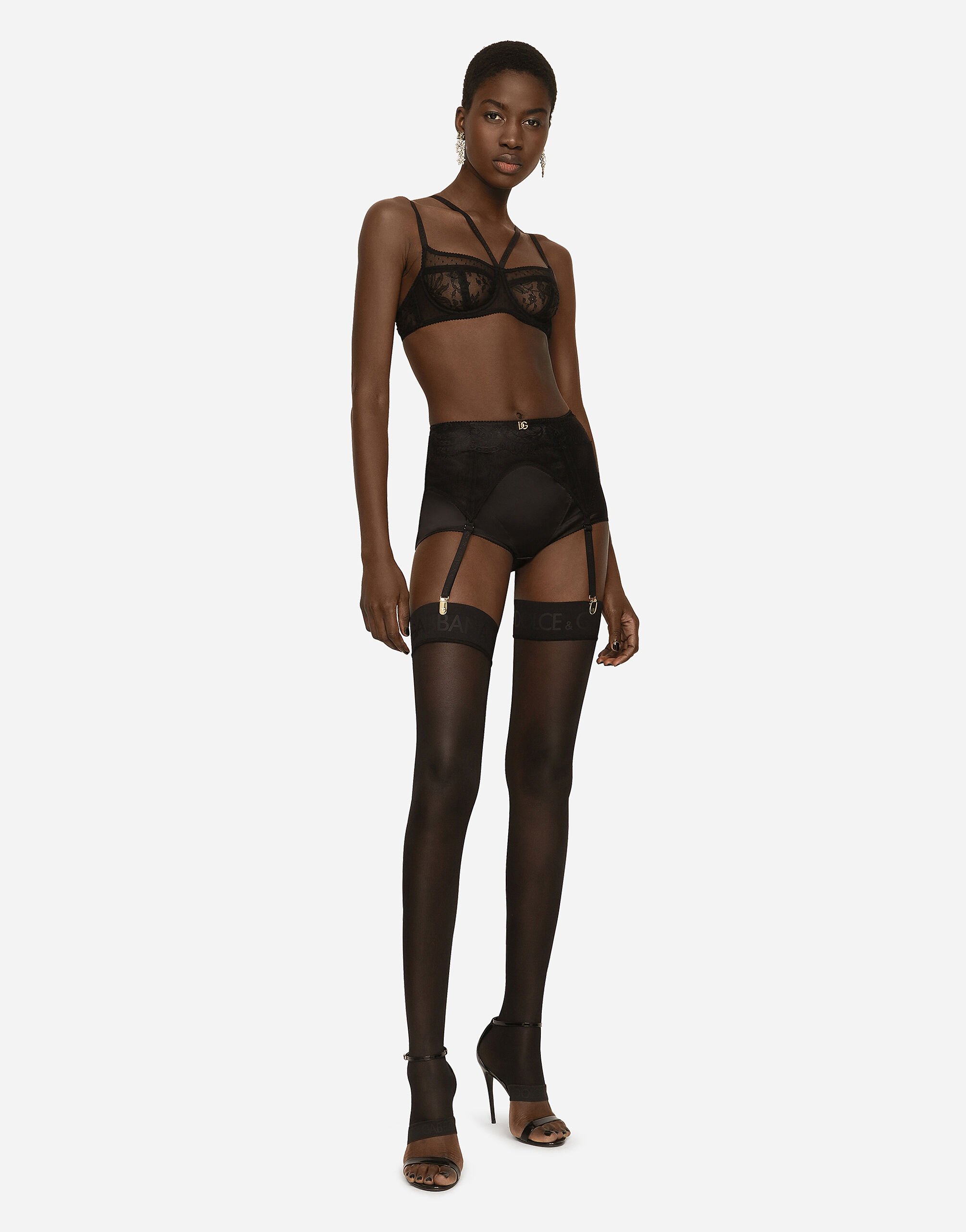 タイツ・ソックス Dolce & Gabbana Lace garters Dolce&Gabbana Lace Logo Garter | Saks Fifth Avenue