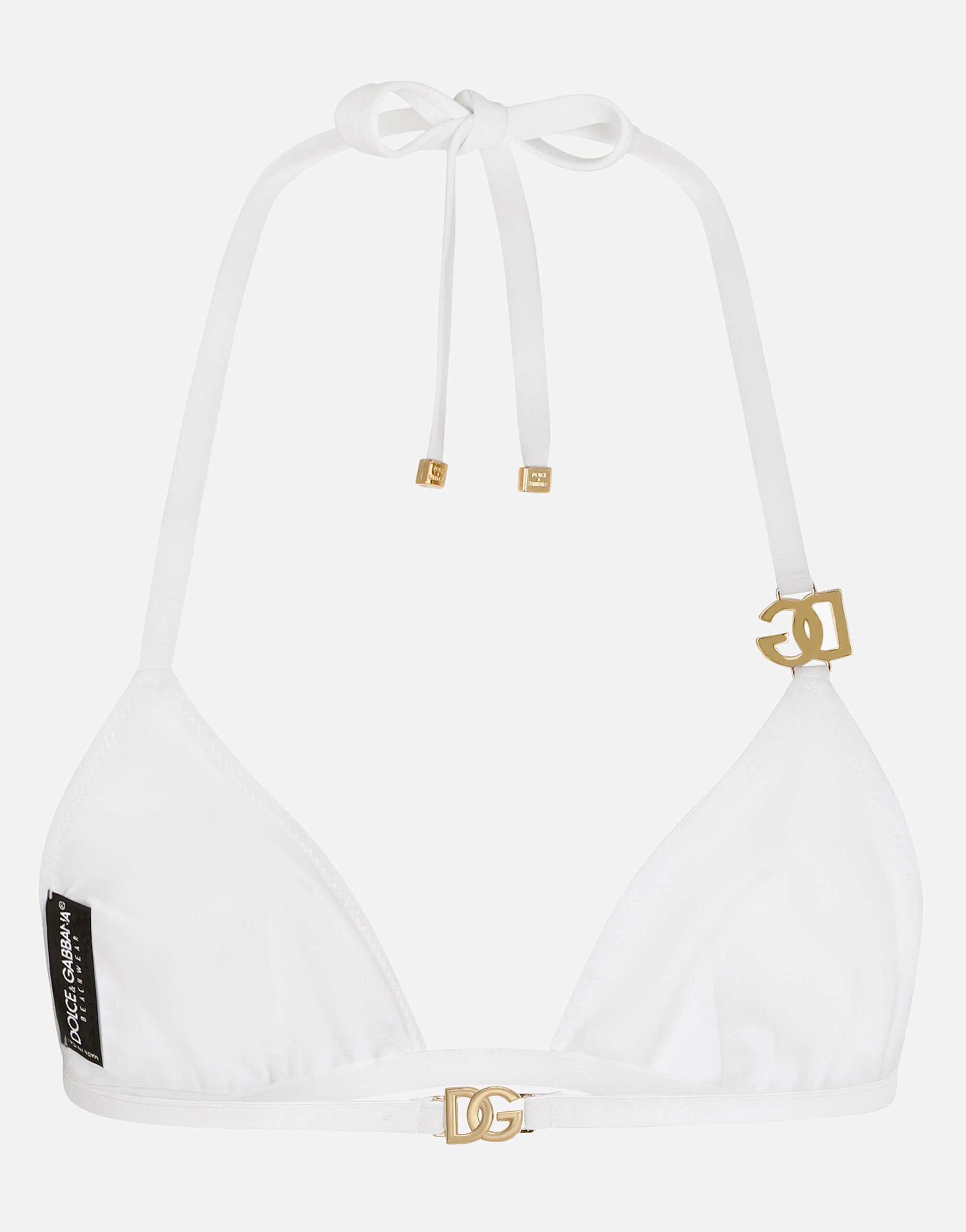 【DOLCE & GABBANA】トライアングル ビキニ トップ ホワイトのウィメンズ トライアングルビキニトップ DGロゴ