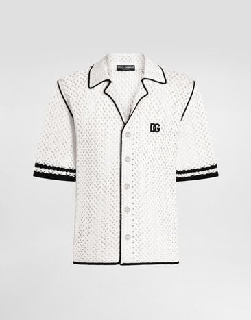 Dolce & Gabbana Camicia crochet effetto uncinetto Multicolor GXVD0ZJBCHE
