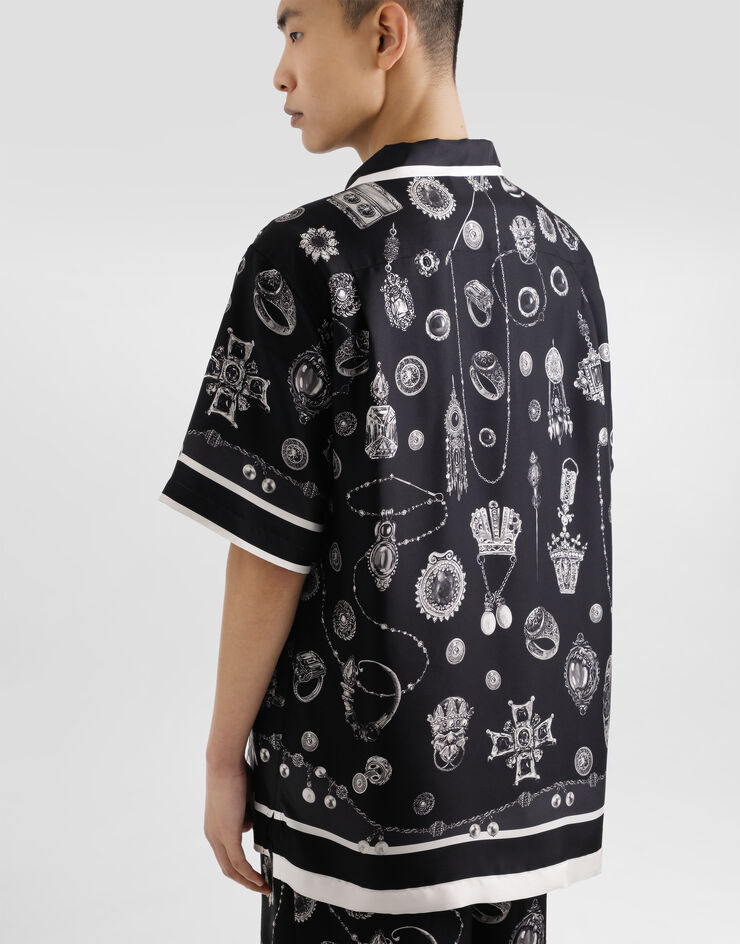 Dolce & Gabbana Medal-print hawaii silk twill shirt Print G5JH9THI1ZR