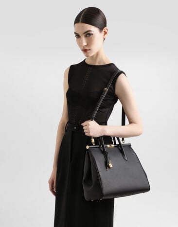 Dolce & Gabbana Marlene Day xl handbag in palmellato calfskin Black BB7763A9S25