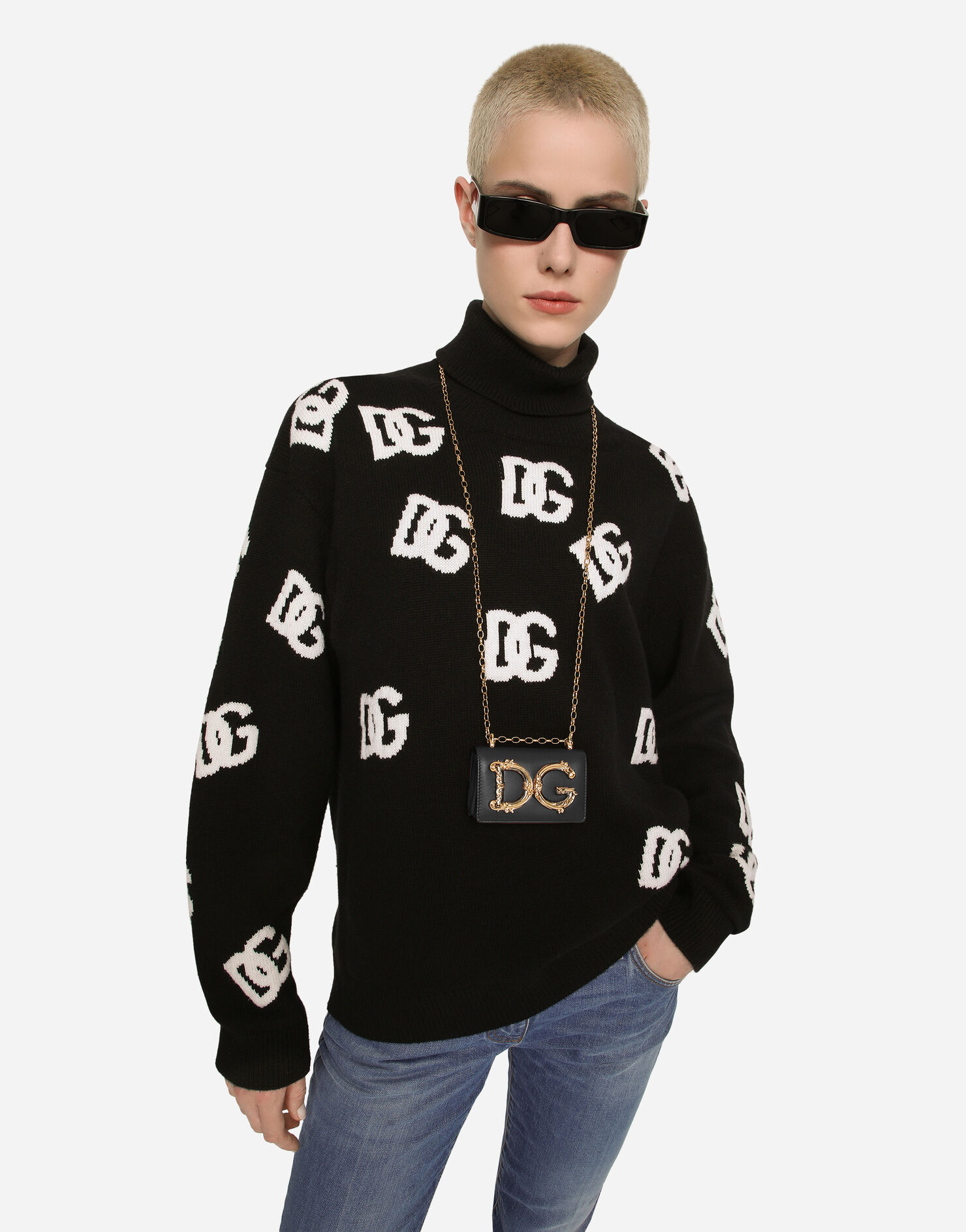 DG Girls micro bag in plain calfskin in BLACK for | Dolce&Gabbana® US