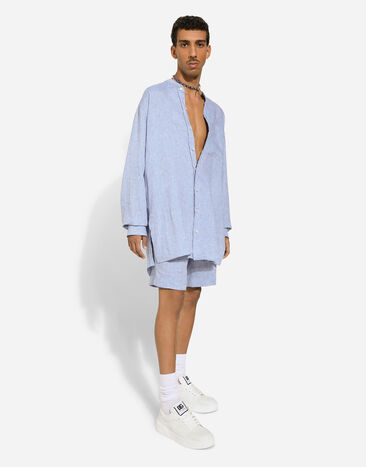 Dolce & Gabbana Linen shorts Azure GW0MATFU4LG