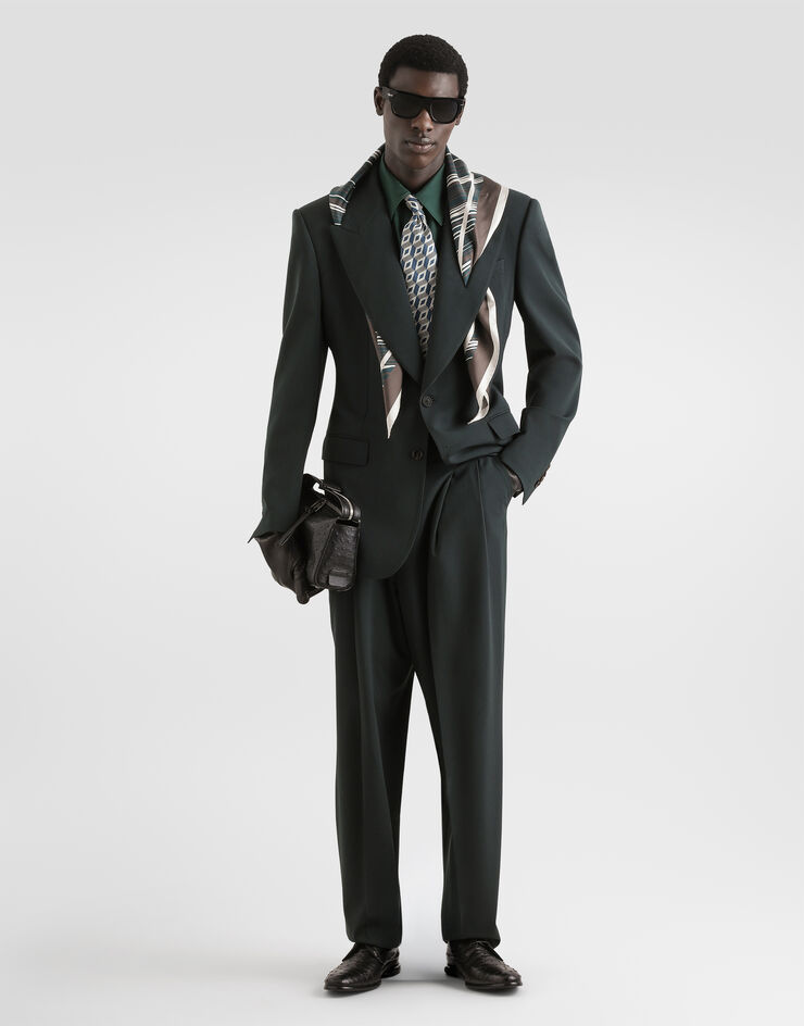 Dolce & Gabbana Martini silk twill shirt Green G5MA3TFU1XB