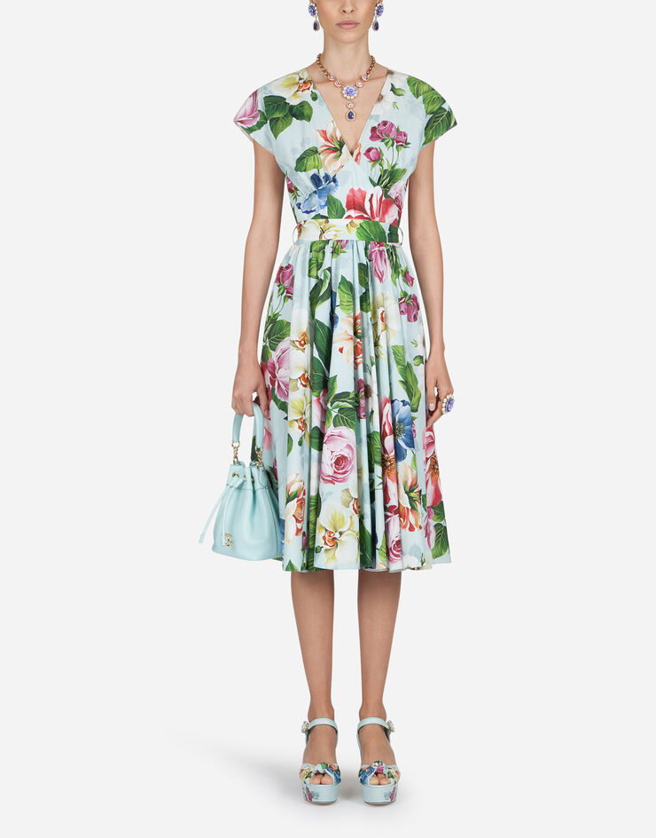 Dolce & Gabbana FLORAL-PRINT POPLIN MIDI DRESS FLORAL PRINT F6H3WTHS5GB