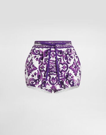 Dolce & Gabbana Majolica-print poplin shorts Multicolor FTDB2THH5EQ