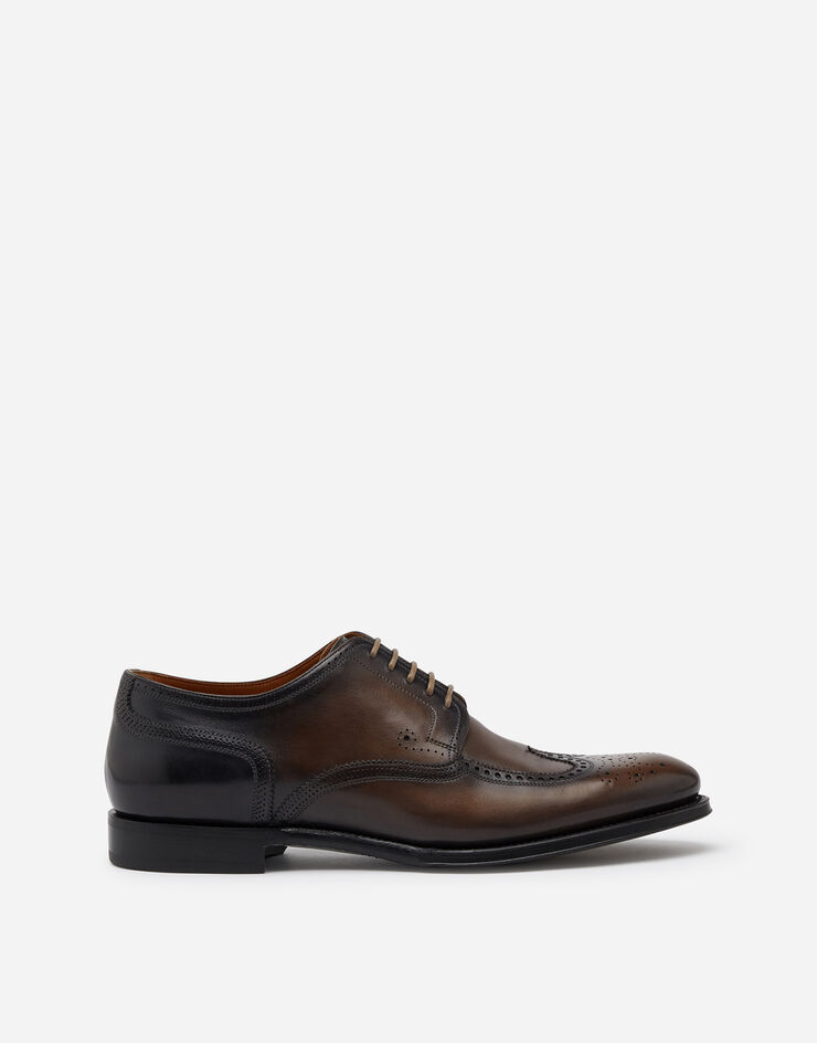Dolce & Gabbana Brogue derby in giotto paint calfskin BEIGE A10533AX038