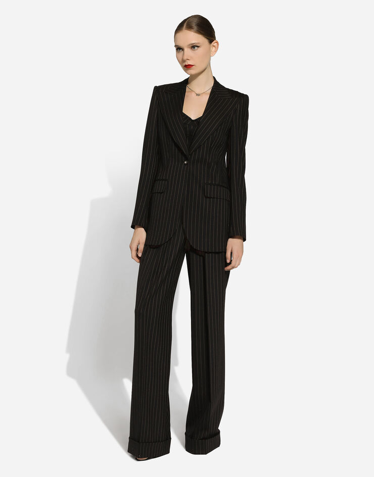 Dolce & Gabbana Flared pinstripe wool pants Multicolor FTBMPTFRBDB