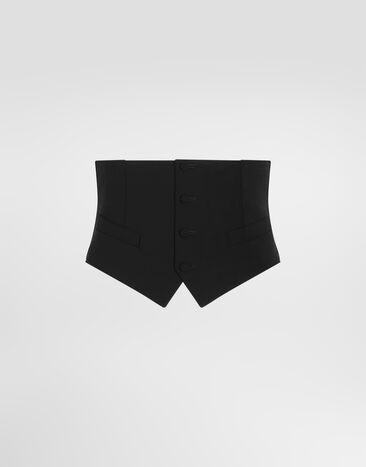 Dolce & Gabbana Kummerbund aus mikroripp Schwarz G713OTFUBG3