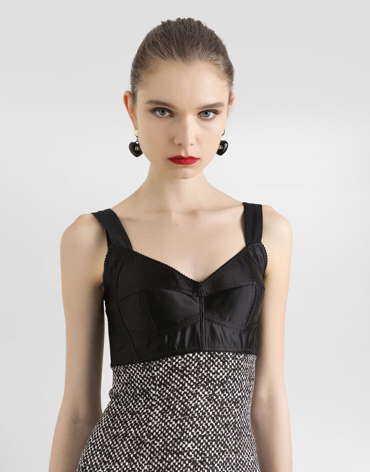 Dolce & Gabbana Heavy crêpe dress with damier print Multicolor F6TVSTFSA73