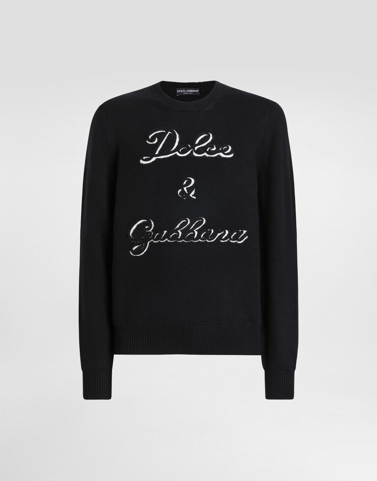 Dolce & Gabbana Wool pullover with intarsia Black GXX01ZJDVDD