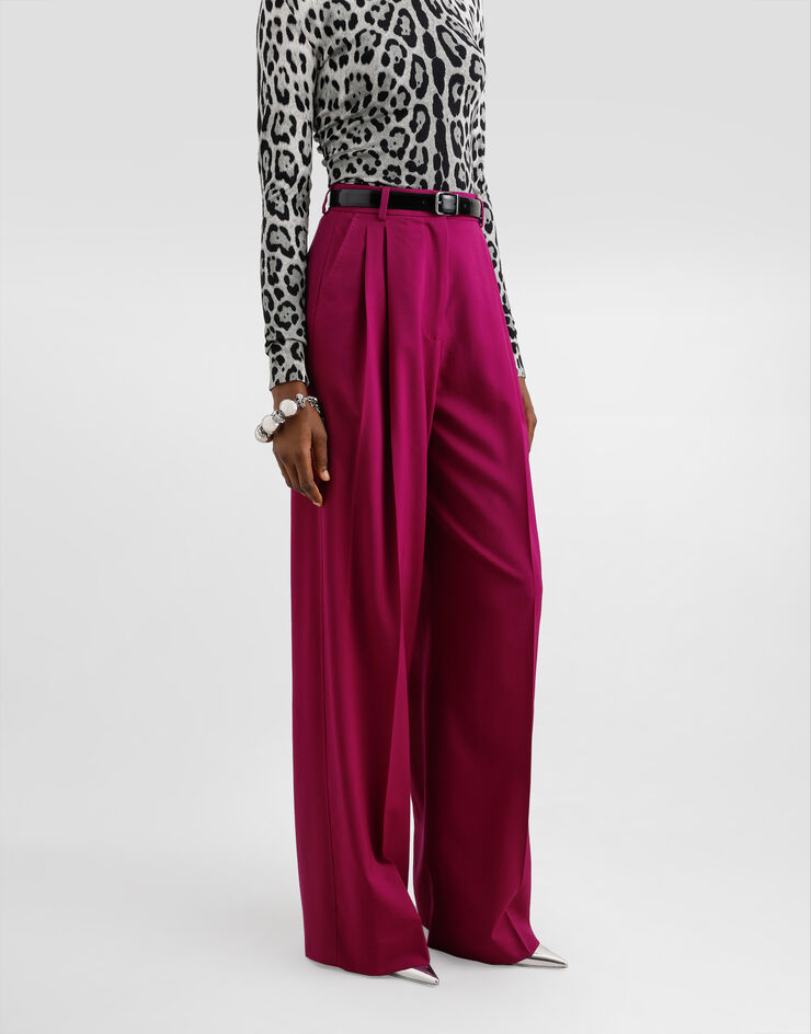 Dolce & Gabbana Woolen palazzo pants Fuchsia FTC3MTFUBFL