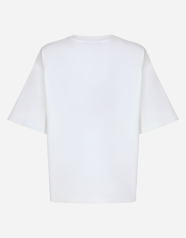 Dolce & Gabbana Camiseta con logotipo DG flocado Blanco F8U44ZGDBZR