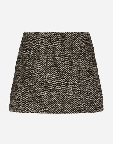 Dolce & Gabbana Falda corta de tweed moteado Multicolor F4CE8TFMMHC