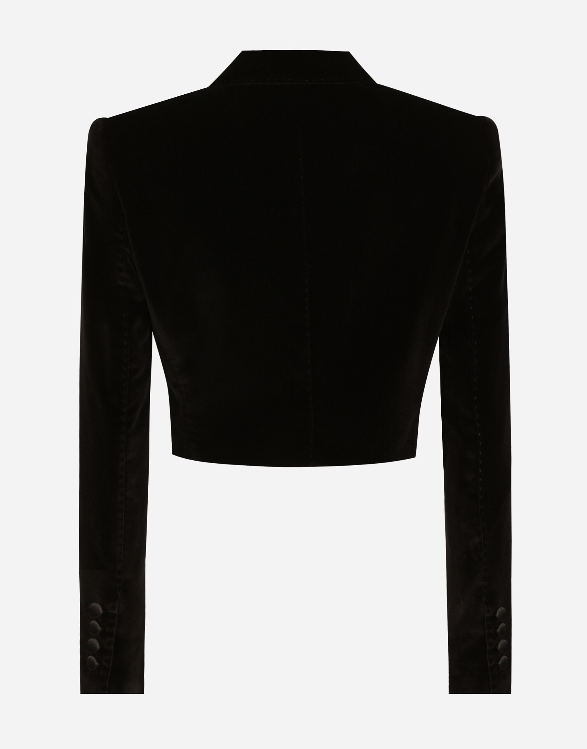D&G 黒 ベルベット ダブルブレストジャケット 40 ブラックのメンズ ベルベット ダブルブレストジャケット